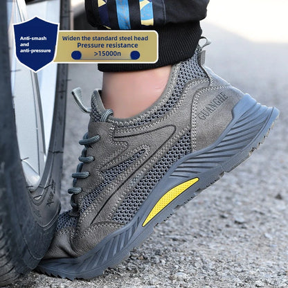 summer mesh safety shoes breathable work shoes industrial construction indestructible shoes for men steel toe safety work boots