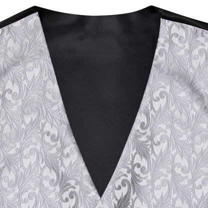 Men's Classic Floral Vest & Tie Hanky Cufflinks Set – Waistcoat for Weddings Events Party Gift