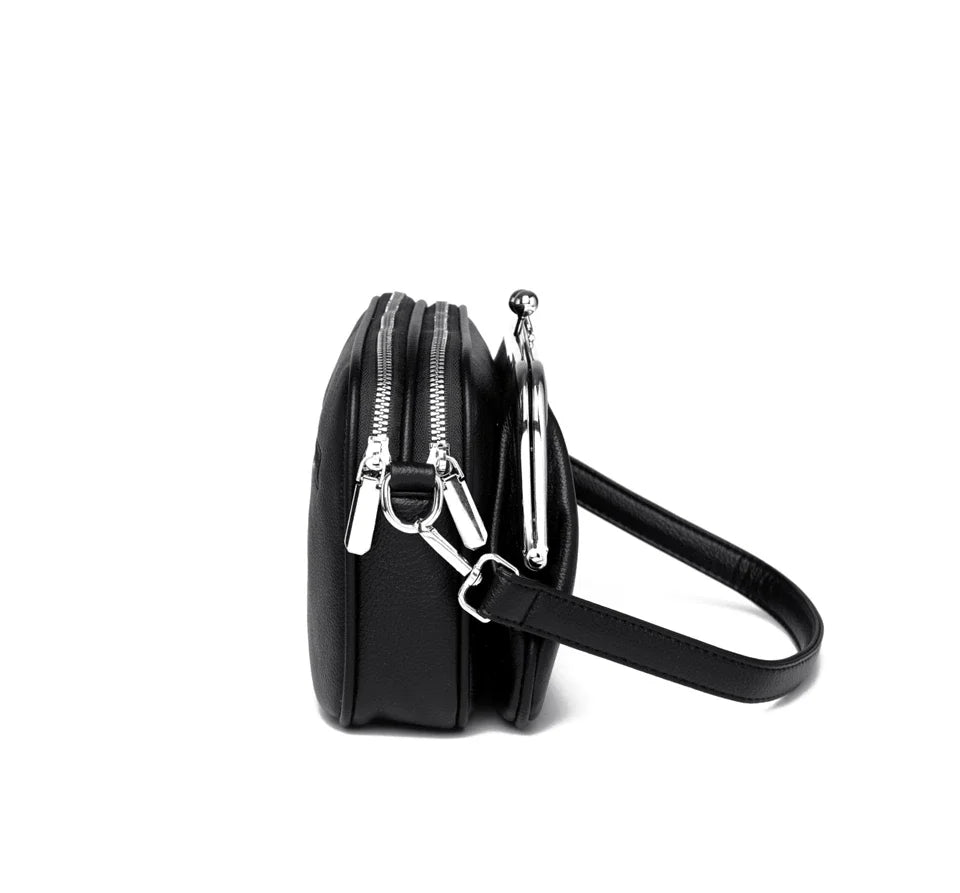 Elegant Shoulder Bag for Women Soft Leather Crossbody Bags Designer Multiple Pockets Messenger Bag Ladies Purses and Handbags