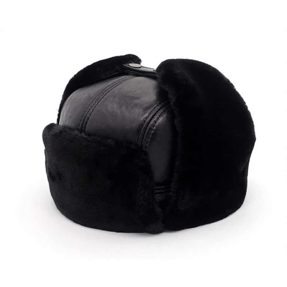 2026 Hot Men 100% Natural Real Sheepskin Leather Bomber Hats Male Casual Winter Warm Sheepskin Leather Cap Hot Russia Adult Caps