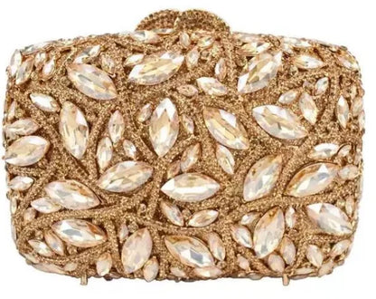Exquisite New Wallet Luxury Handmade Clutch Women's Crystal Purse Green Silver Diamond Evening Bag