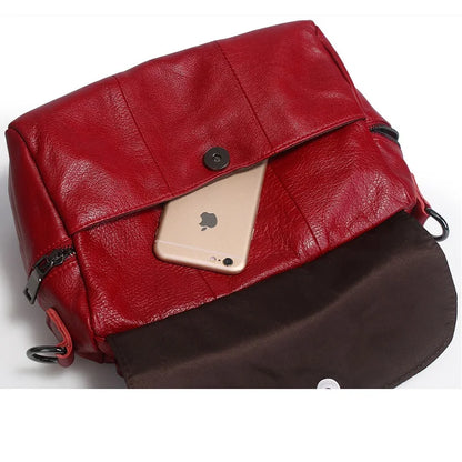 Women Natural Leather Handbags Female Bag High Quality Solid Color Zipper Shoulder Crossbody Bag Cowhide Tote Top-Handle Bags