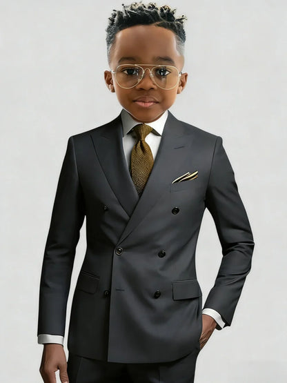 Many Colors Boys Slim Fit Suits 2 Pieces Jacket Pants Banquet Party Wear Long Sleeve Handsome Kids Suit Set Wedding Outfit