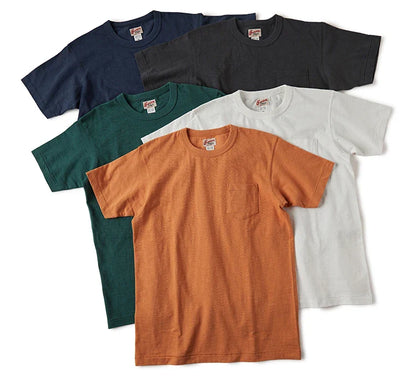 Rugged Bronson Loopwheel Tubular Pocket T-Shirt 220g Slub Cotton Men's Seamless Side Tee Short Sleeve