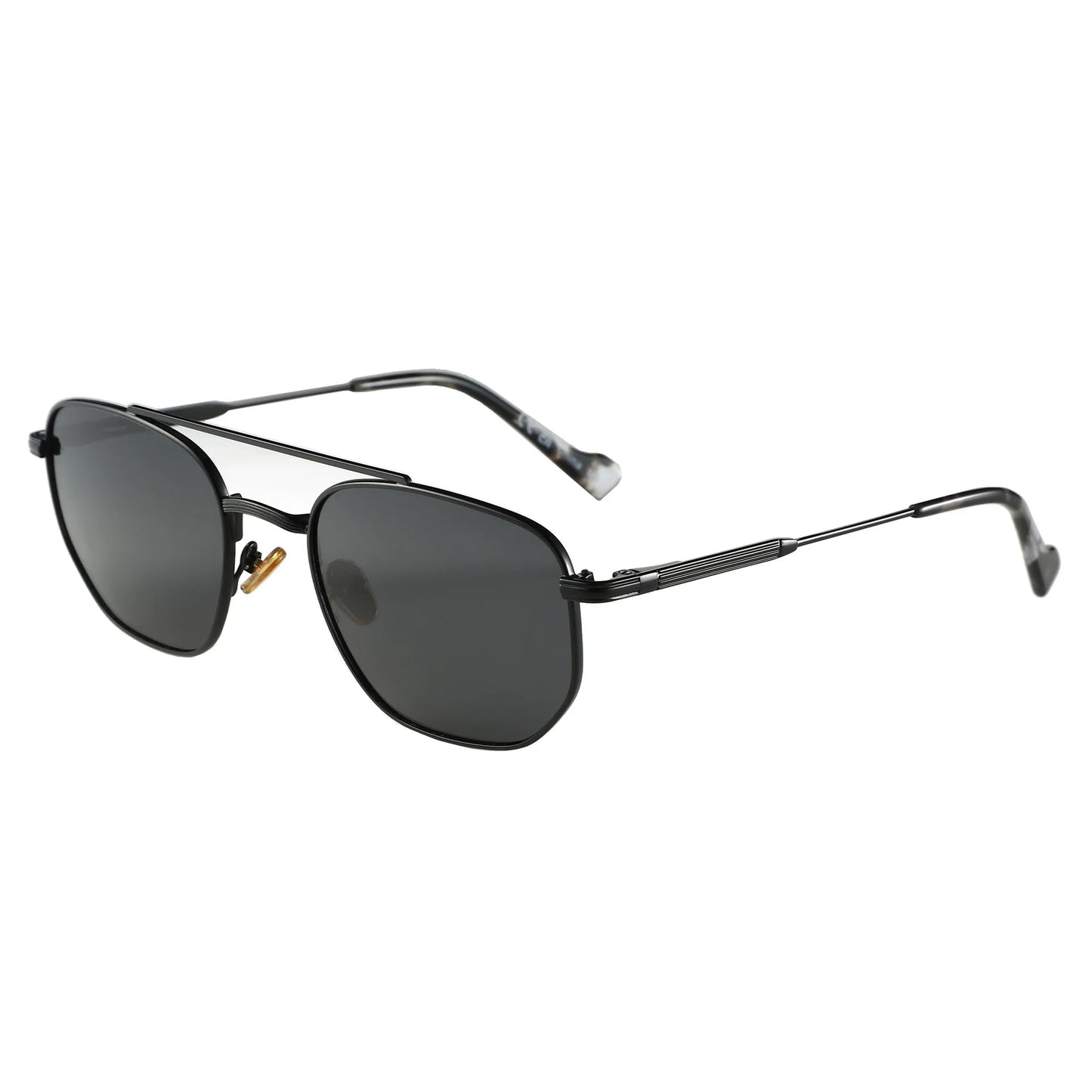 Fashion Hexagonal Geometry Polarized Sunglasses for Men Women Polygon Metal Shade Pilot Sun Glasses ZS1210