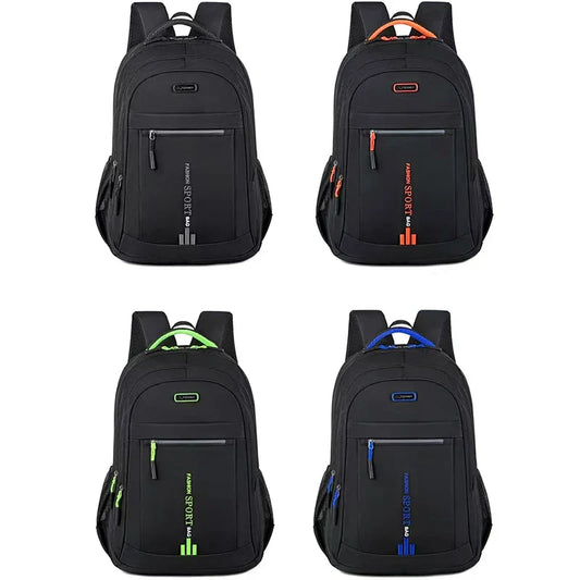 Handy Versatile Contrast-Zip Backpack Multi-color Adjustable-strap Lightweight for School Sports Commute Casual Stylish Bag