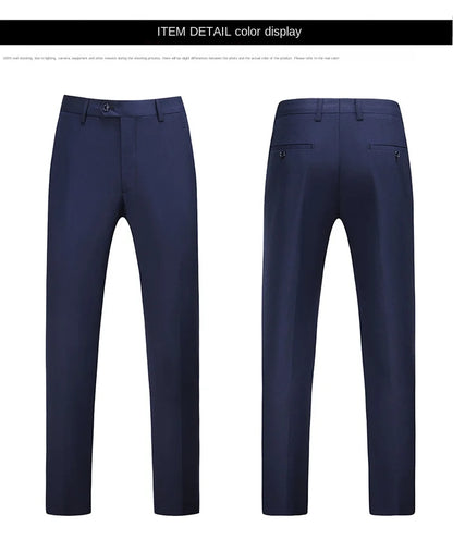 Men Dress Pants Solid Color Slim Fit Business Casual Office Wedding Formal Trousers High Quality Men Clothing Suit Pants 29-40