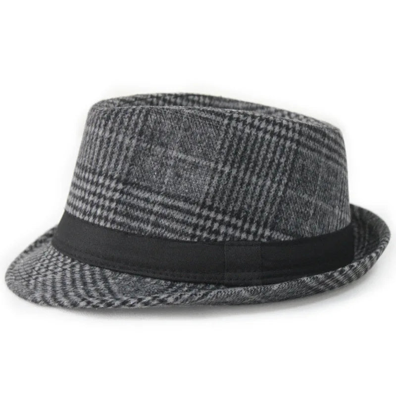 Spring Summer Wool Wedding Hat for Mid-Aged Men Couple Fashion Autumn Winter Party Plaid Luxury Design Jazz Hat Fedora Hat Women