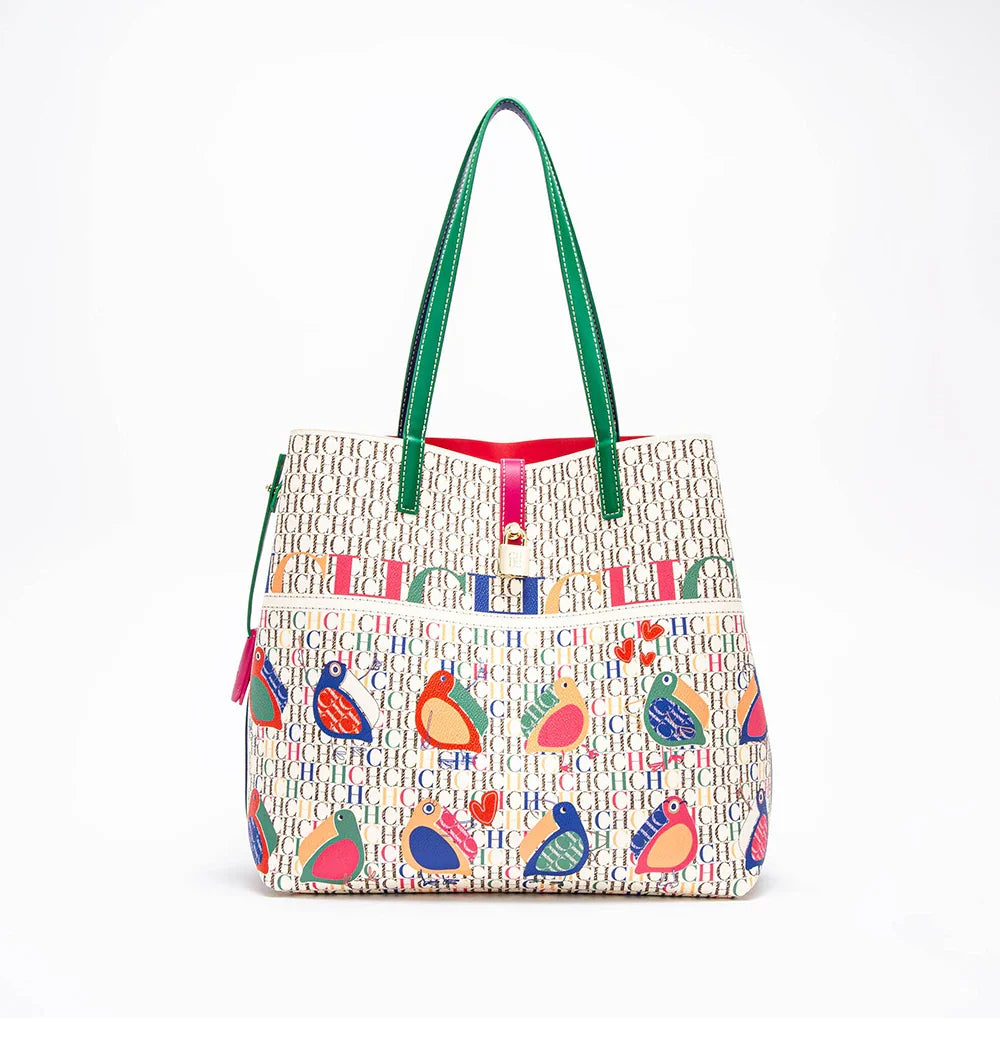 Classic Retro Women's New 2024 Tote Bag Large Capacity PVC Material Commuter Office Women's Shoulder Bag