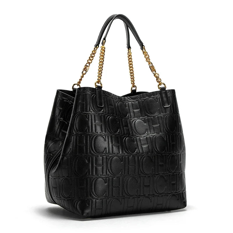 Women's Tote Bag 2024 New Steel Embossed Handbag Large Capacity Business Storage Bag