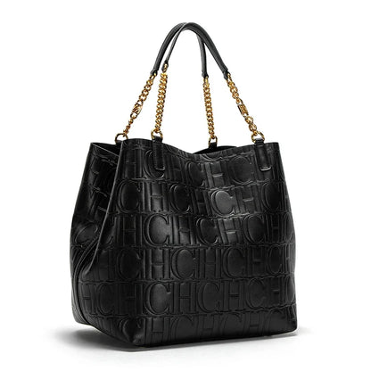 Women's Tote Bag 2024 New Steel Embossed Handbag Large Capacity Business Storage Bag