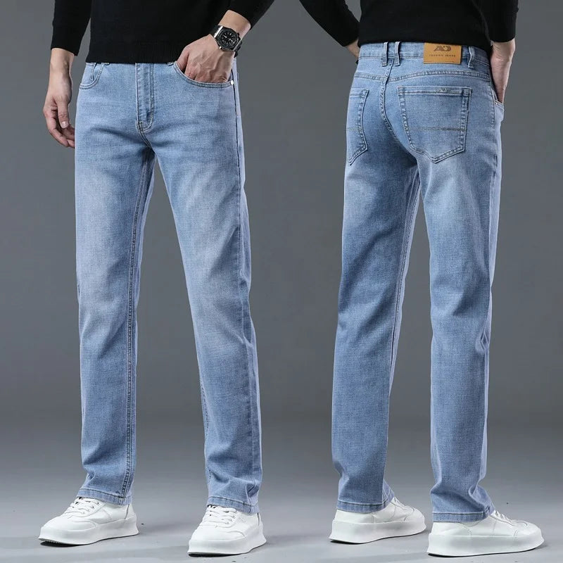 2026 Brand Best Price Comfort Straight Denim Pants Men's Jeans Business Casual Elastic Male High Quality Trousers