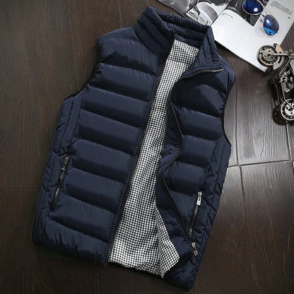 Men's Embroidery Brand High Quality Warm Vest Vest, Autumn and Winter Luxury Fashion Brand, Sleeveless Outdoor Windproof Jacket