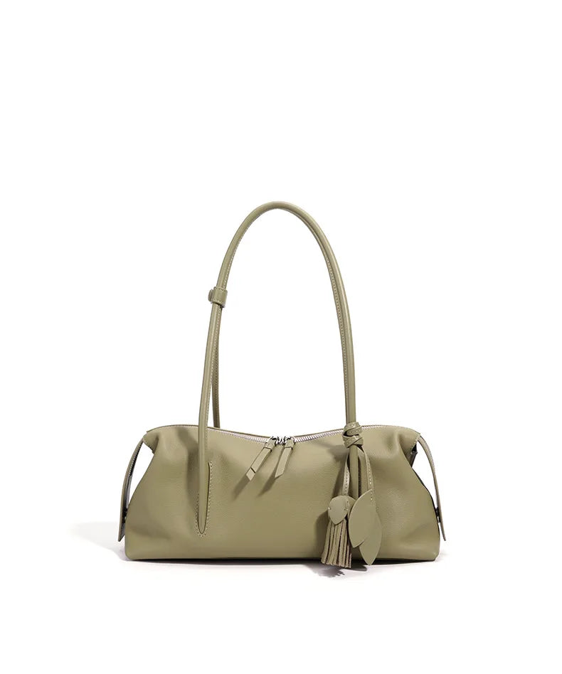 2026New Women's Casual Top Grain Leather Shoulder Bag Large Capacity Soft Pillow Handbag Underarm Tote for Daily Commute