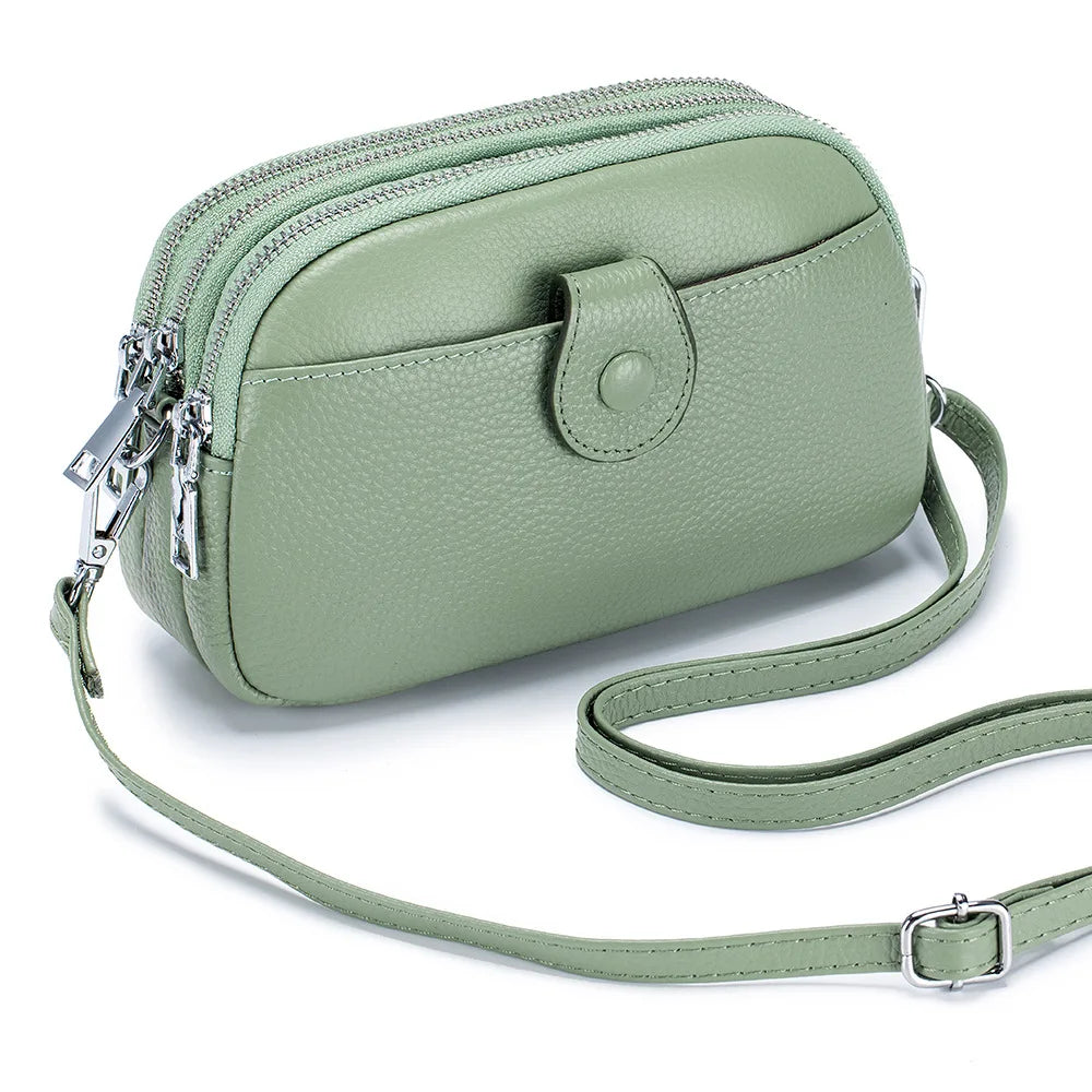Genuine Leather One Shoulder Bag Women Casual Crossbody Bag Designer Small Handbag Lipstick Key Phone Pouch Case For Female