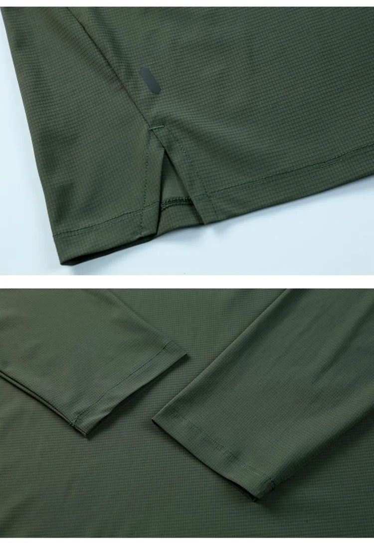 Stand-up Collar Sports Long-sleeved Men Autumn Outdoor Running Gym Fitness Training Clothes Elastic Quick-drying Breathable Top