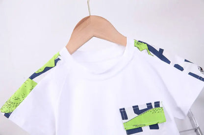 New Summer Baby Boy Kids Clothes Letters Children Clothing Suit Tops Short-sleeve T-shirt Pants 2pcs/set Sport Infant Clothing