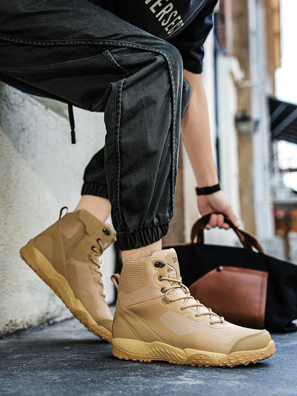 New Men Tactical Boots Waterproof Outdoor Casual Ankle Man Boot Desert Military Climbing Hunting Work Safety Hiking Male Shoes