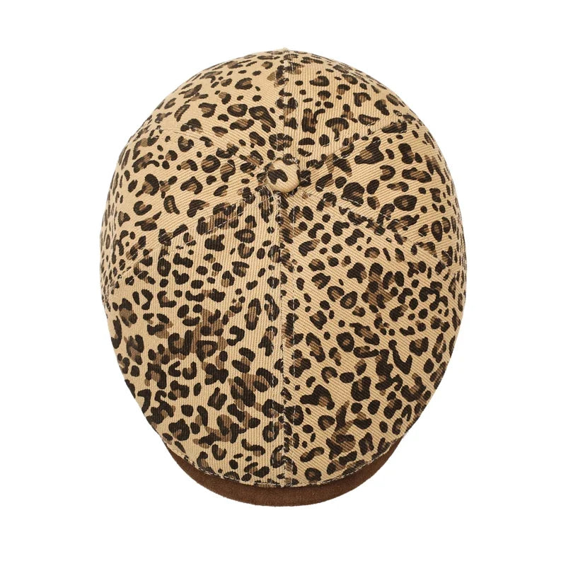 Leopard Print Newsboy Cap - New Style for Spring & Autumn, American Vintage Paperboy Hat