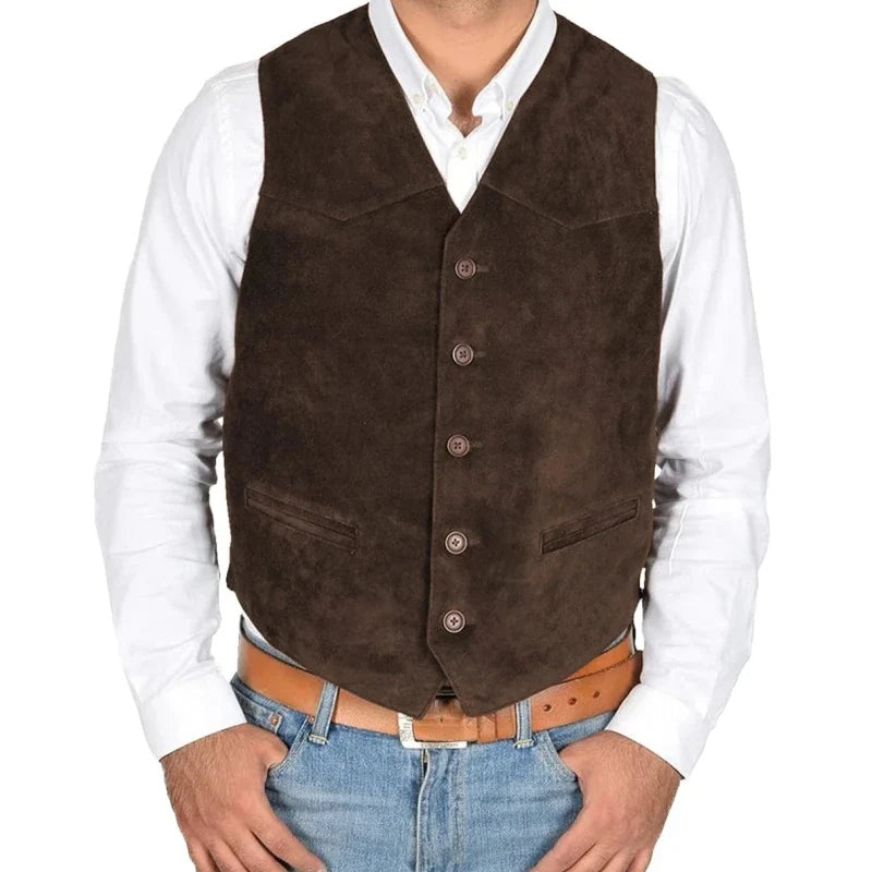 Men Vest Black Single Solid Button Frosted Velvet Waistcoat For Banquet Birthday Wedding Business Work Daily Set Men Suit Vest