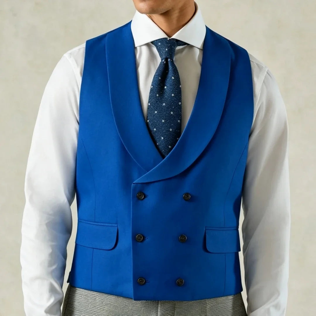 Men Vest Pink Solid Double Breasted With Lapel Waistcoat For Wedding Banquet Business Work Office Casual Daily Men Suit Vest