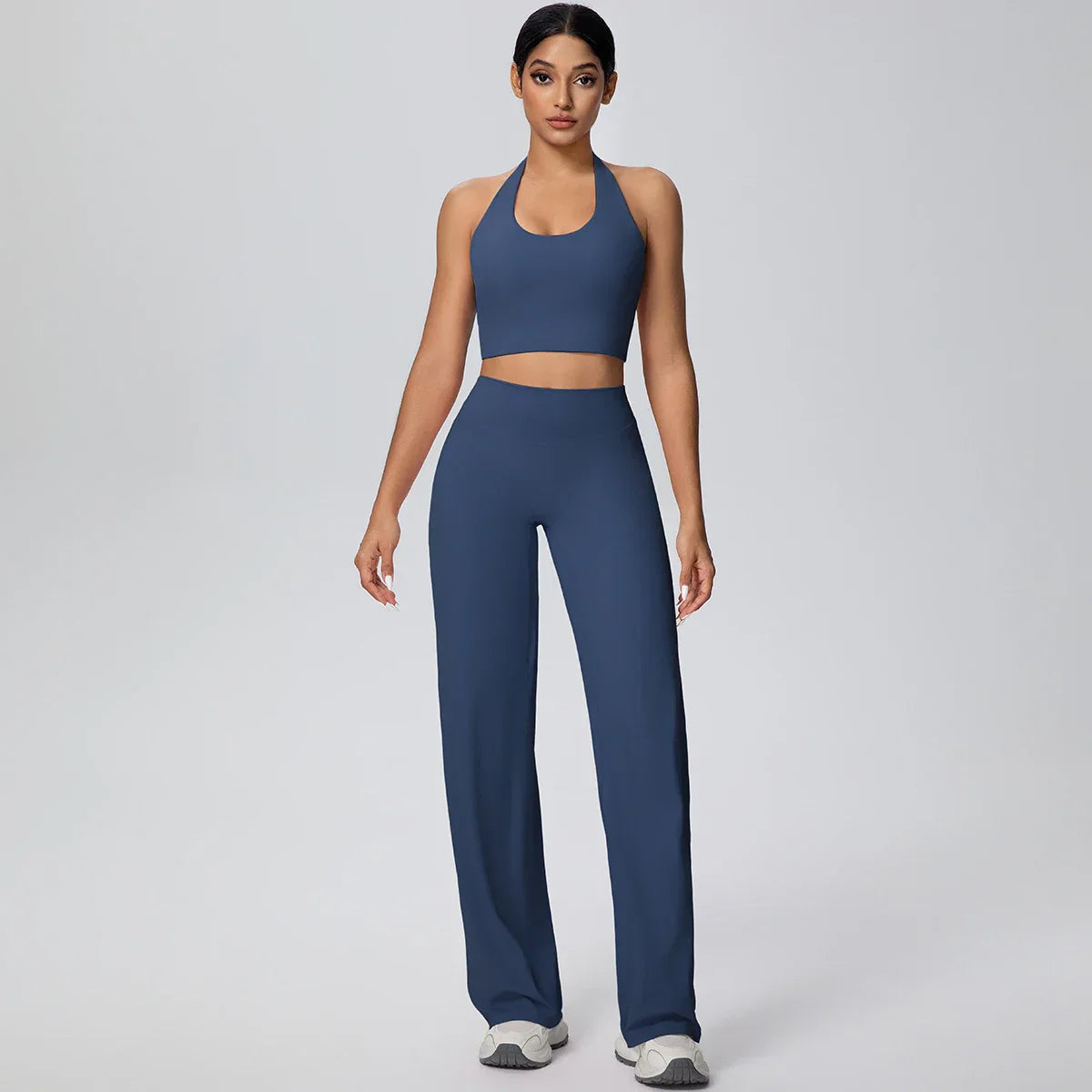 2Pieces Breathable Summer Workout Top Pants Yoga Set Yoga Underwear With Chest Pad Quick Drying Push Up Pencil Pants Yoga Set
