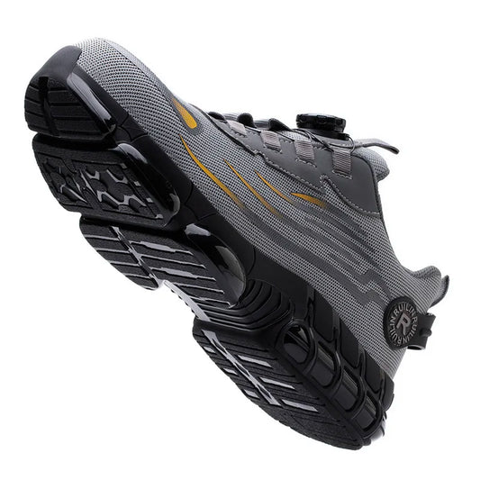  Rotary Button New Safety Shoes Men Anti-impact Anti-piercing Work Shoes Fashionable Men's Sports Shoes Air Cushion Work Shoes
