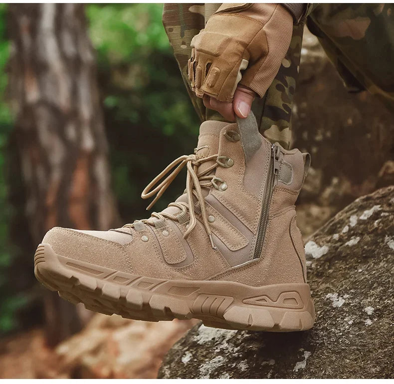 Men Hunting Hiking Shoes Brand Tactical Boots Waterproof Lace Up Desert Unisex Size Plus Army Boots Motorcycle Climbing Shoes