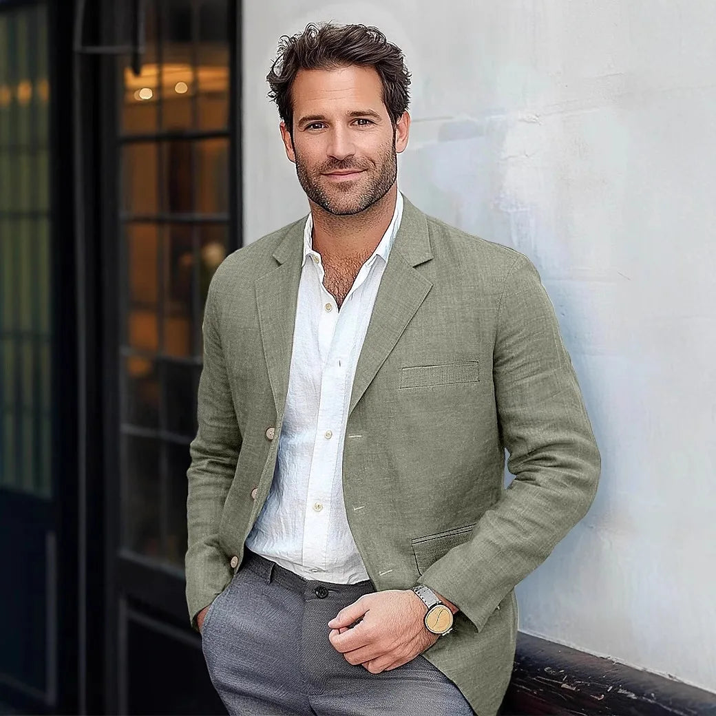 2025 New European Men's Suit Jacket Casual Solid Color Suit Jacket Business Casual Men's Suit Jacket Fashionable Jacket
