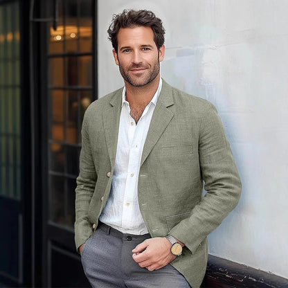 2025 New European Men's Suit Jacket Casual Solid Color Suit Jacket Business Casual Men's Suit Jacket Fashionable Jacket