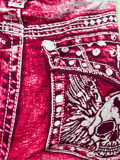 Women's Faux Denim Print High Stretch Slim Shorts, Versatile Yoga Shorts, Polyester Non-Denim Material