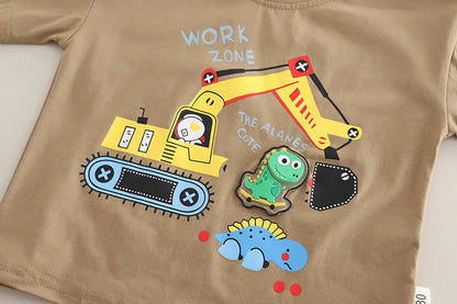 New Summer Baby Boys Clothes Set Children Short Sleeved T-Shirt Shorts 2Pcs/Sets Kids Girls Clothing Suit Infant Cartoon Costume
