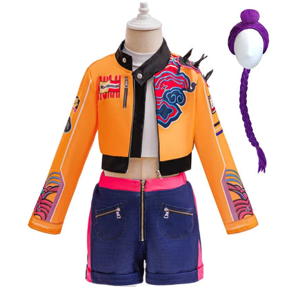 Girls Hip Hop Dance Outfit Set Multi Styles Crop Top Jacket Skirt Shorts Kids Jazz Stage Performance Costume