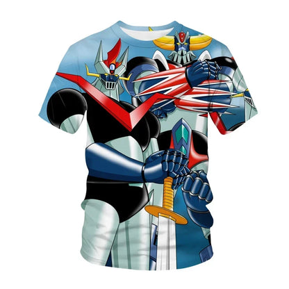Men Women Unisex T-Shirt Summer Oversized T Shirts Casual Harajuku Fashion Clothes Mazinger Z Anime Movie Robot 3D Print Tops