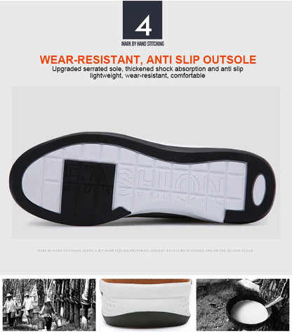 Leather Men Shoes Sneaker Trend Sports Running Breathable Men‘s Sneakers Non-slip Footwear Shoe for Male Walking Autumn