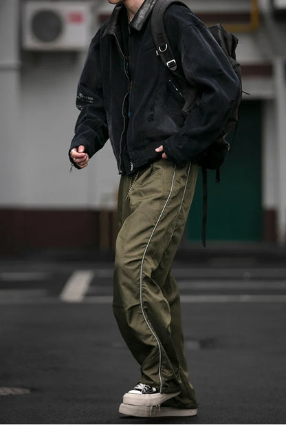 Korean Streetwear Waterproof Outdoor Utility Cargo Pants For Men Quick Dry Adjustable Hem Oversized Sport Casual Pants Trendy
