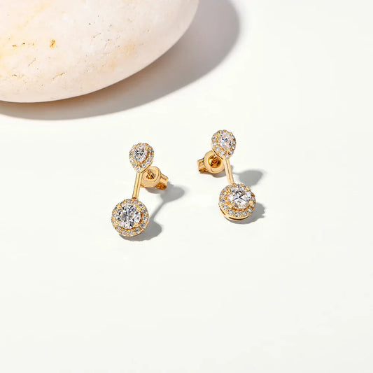 DVVS1 Brilliant Moissanite Drop Earring for Women Girl S925 Sterling Silver Engagement Wedding Stud Jewelry Test Passed