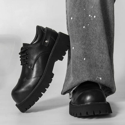 British Style Brogue Men's Oxford Shoes Thick-soled Casual Shoes Comfortable Male Business Shoes Lace-up Formal Dress Footwear