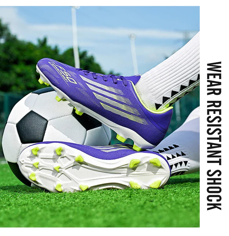 Men's High Top Soccer Shoes FG/TF Long Spikes Adult Football Boots Lightweight Professional Athletic Training