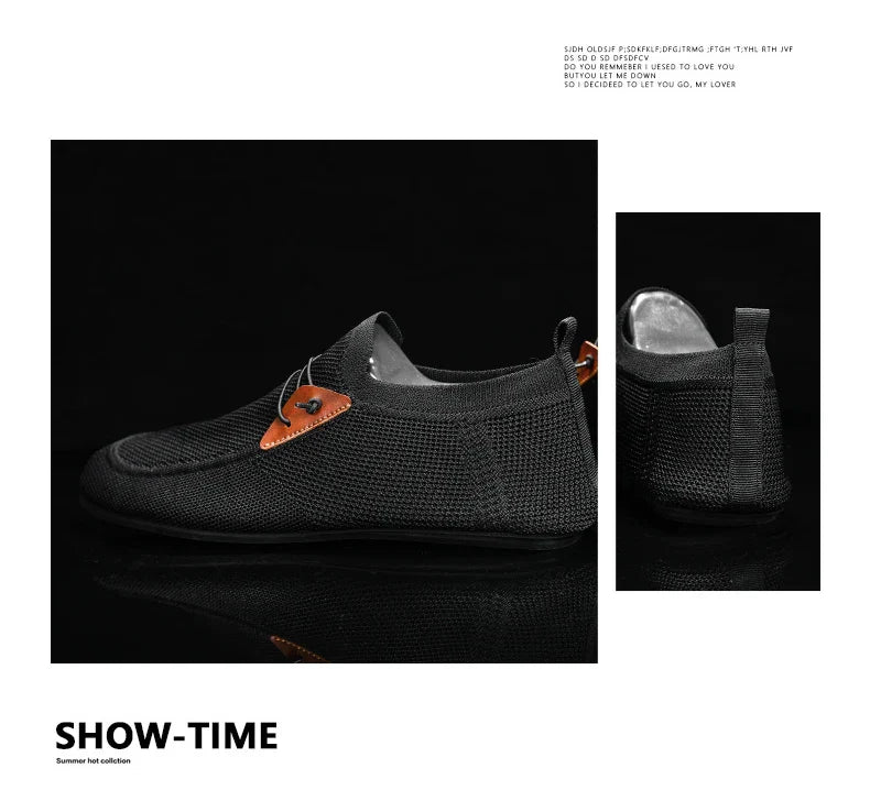 Mesh Loafers Men Driving Moccasins Thin Bottom Flats Walking Shoes Breathable Non Slip Casual Loafers Slip on Mens Shoes