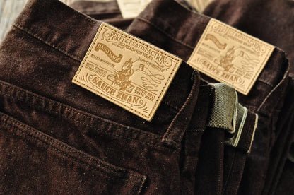 Men Jeans Brown Jeans Men Jeans Trousers  Selvedge Denim Jeans for Men Taper Fit Mens Jeans vintage 13.8 Oz
