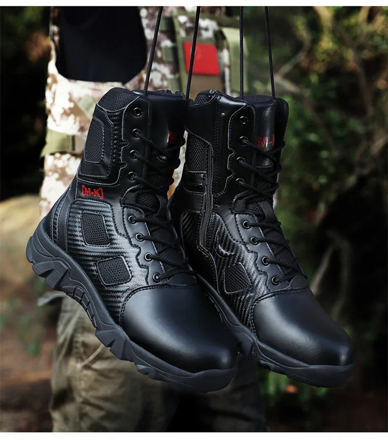 Outdoor Waterproof Safety Shoes Security Steel Toe Cap Men's Boots Working Steel Toe Anti-Smashing Men's Work Boots Size 47