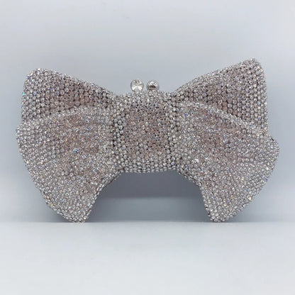 Bow Hollow out Crystal Banquet Wedding Party Dress Bag Rhinestone Luxury Designer Handbag Stone Elegant Bow Clutch Purse Bag