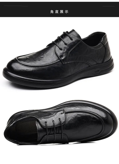 Spring Autumn New Business Casual Shoes for Men Solid Color Fashion Wedding Shoes Male Soft Sole Lace Designer Loafers Man