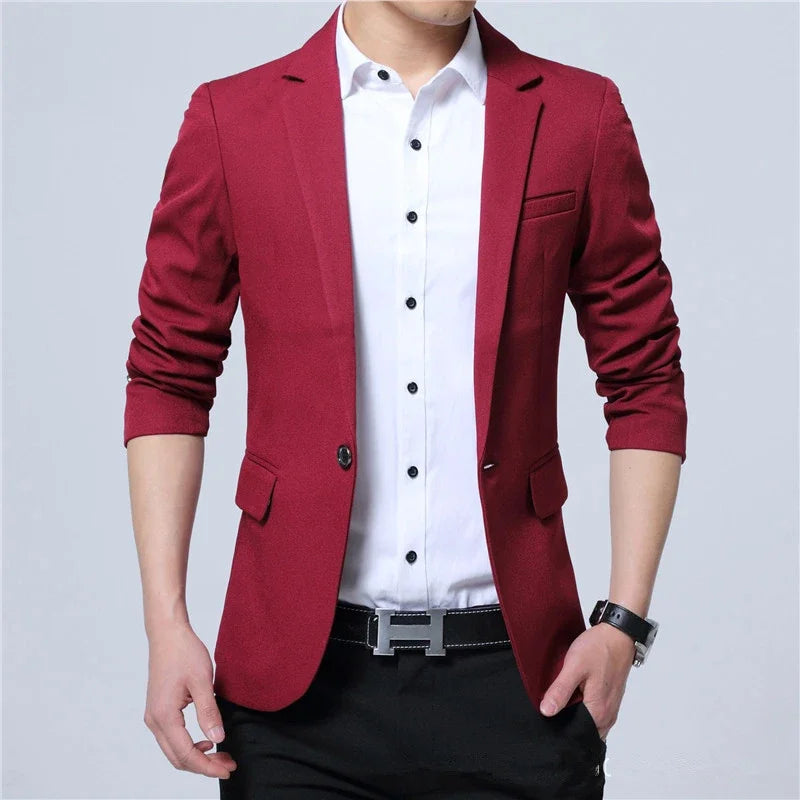 2025 New Fashion Spring  Autumn Casual Men Blazer Cotton Slim England Suit Blaser Masculino Male Jacket Blazer Men Size M-5XL