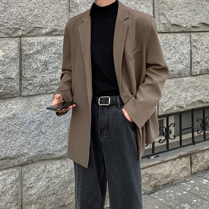 Spring Summer Men Formal Blazers Men Korean Fashion Loose Casual Dress Jacket Men Harajuku Social Suit Jacket Clothing