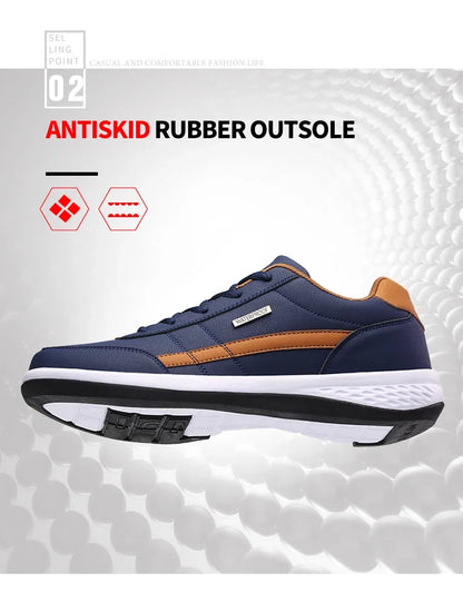 Shoes for Men Leather Sneaker Waterproof Casual Comfortable Men's Sneaker Lace Up Footwear Vulcanized Man Shoe Masculino