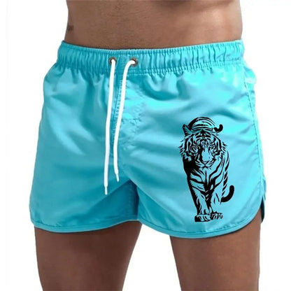 2026 Brand New Mens Board Shorts Tiger Design Printed Beach Shorts High Quality Male Summer Running Cycling Boxing Cool Shorts