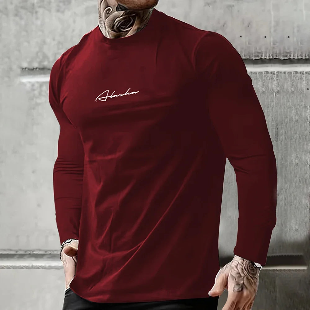 Vintage T Shirt 3D Simple Cross Print Casual Long Sleeve Men's Loose O Neck Comfortable Sweatshirt European Clothing 7Xl