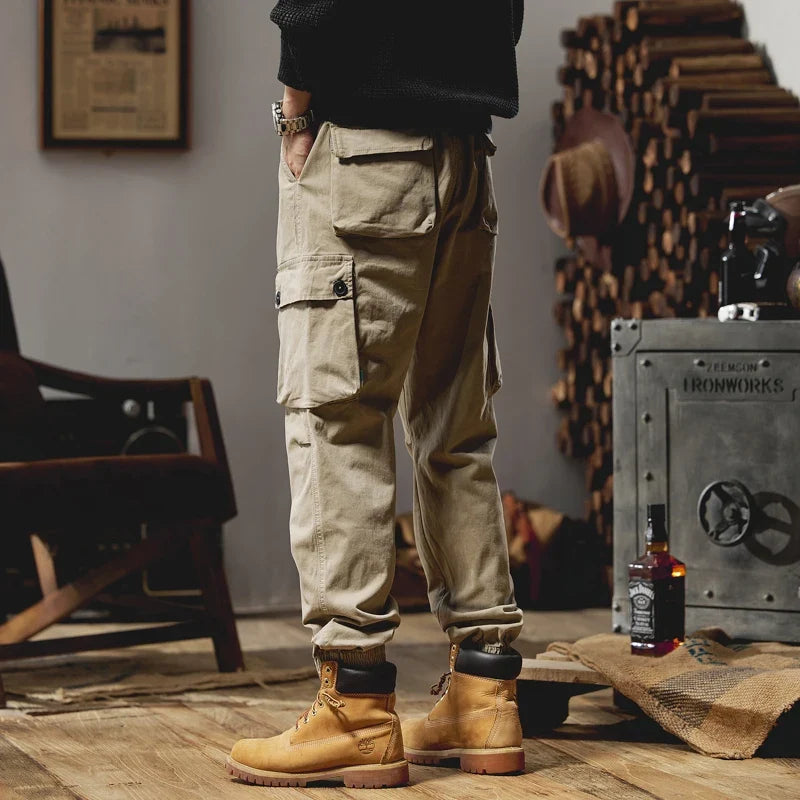 Joggers Cargo Pants Mens Casual Hip Hop Multi-Pocket Male Trousers Sweatpants Streetwear Techwear Tactical Khaki Pants BLW9106